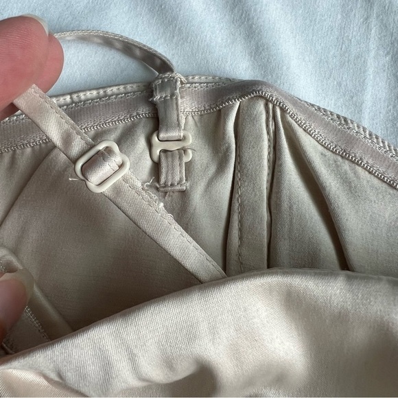 H&m satin color block convertible strapless party dress size 6 nude & black nwt - Picture 6 of 14